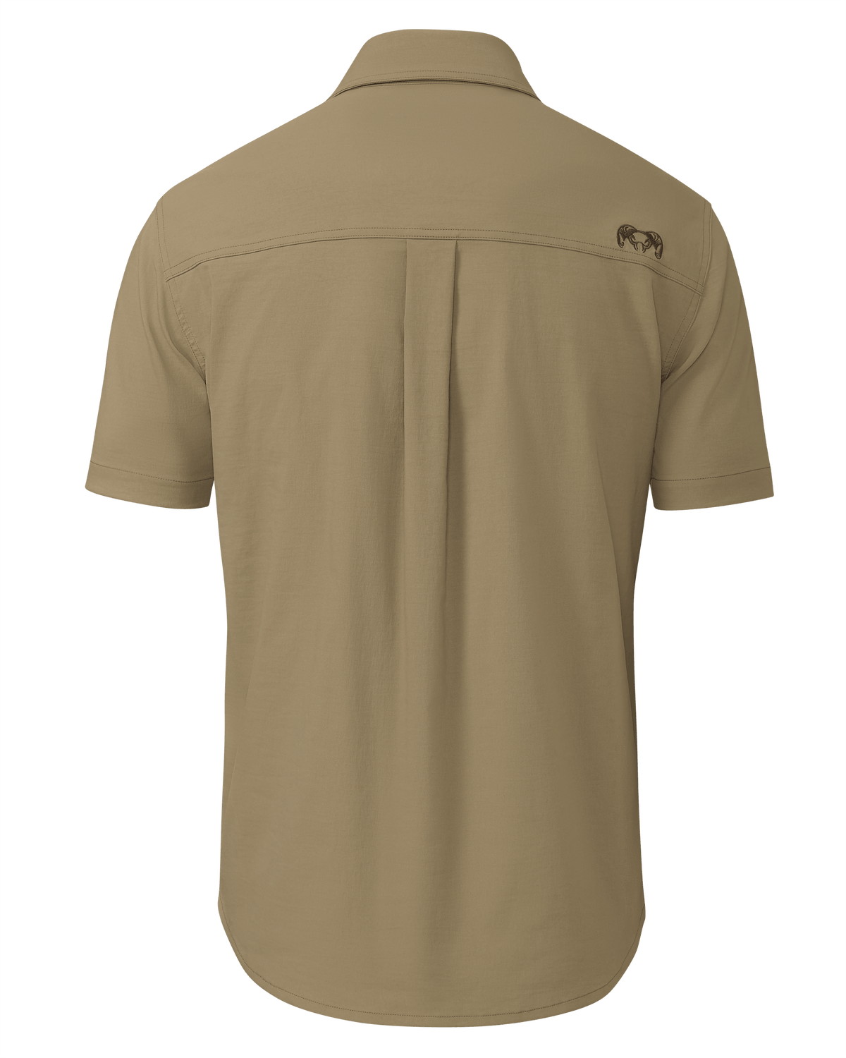 Back of Motive Short Sleeve Shirt in Khaki