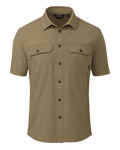 Front of Motive Short Sleeve Shirt in Khaki
