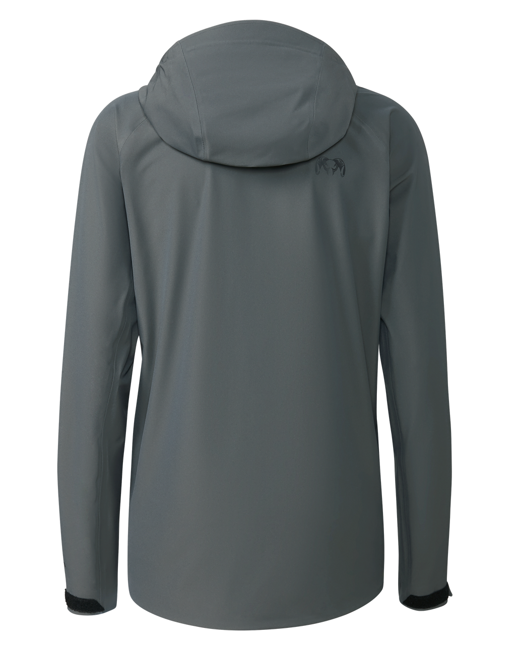 Back of Women's Chugach TR Rain Jacket in Gunmetal Grey Color