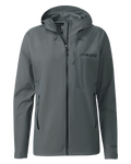 Front of Women's Chugach Rain Jacket in Gunmetal Grey Color