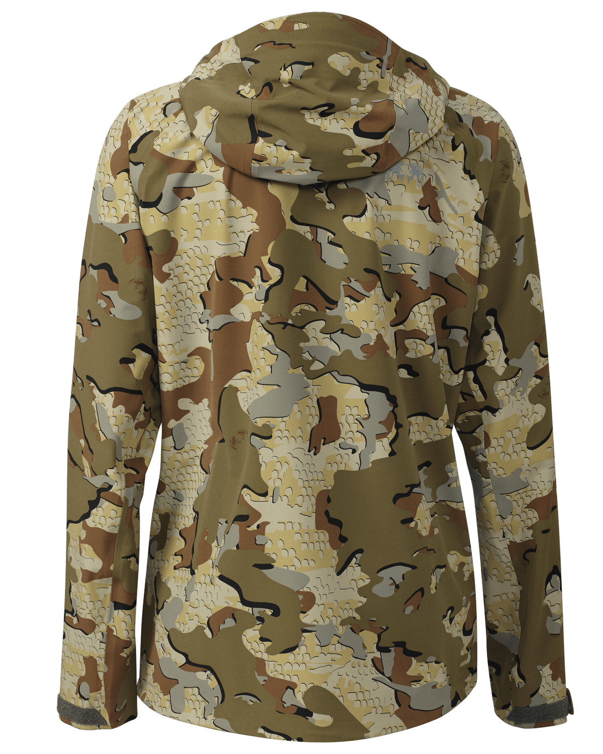 Back of Women's Chugach TR Rain Jacket in Valo Camouflage