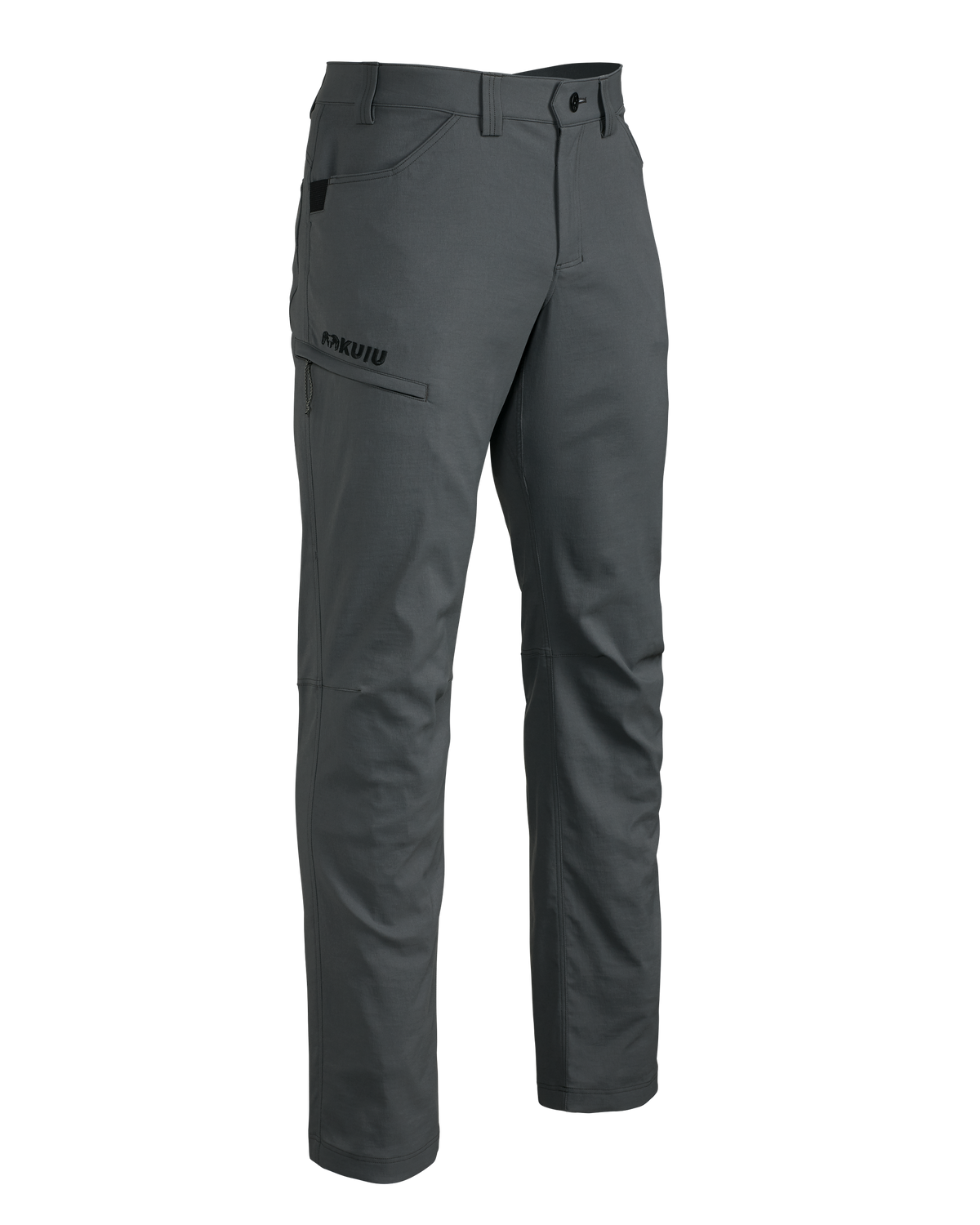 Front of the Switchback Pant in Gunmetal Grey