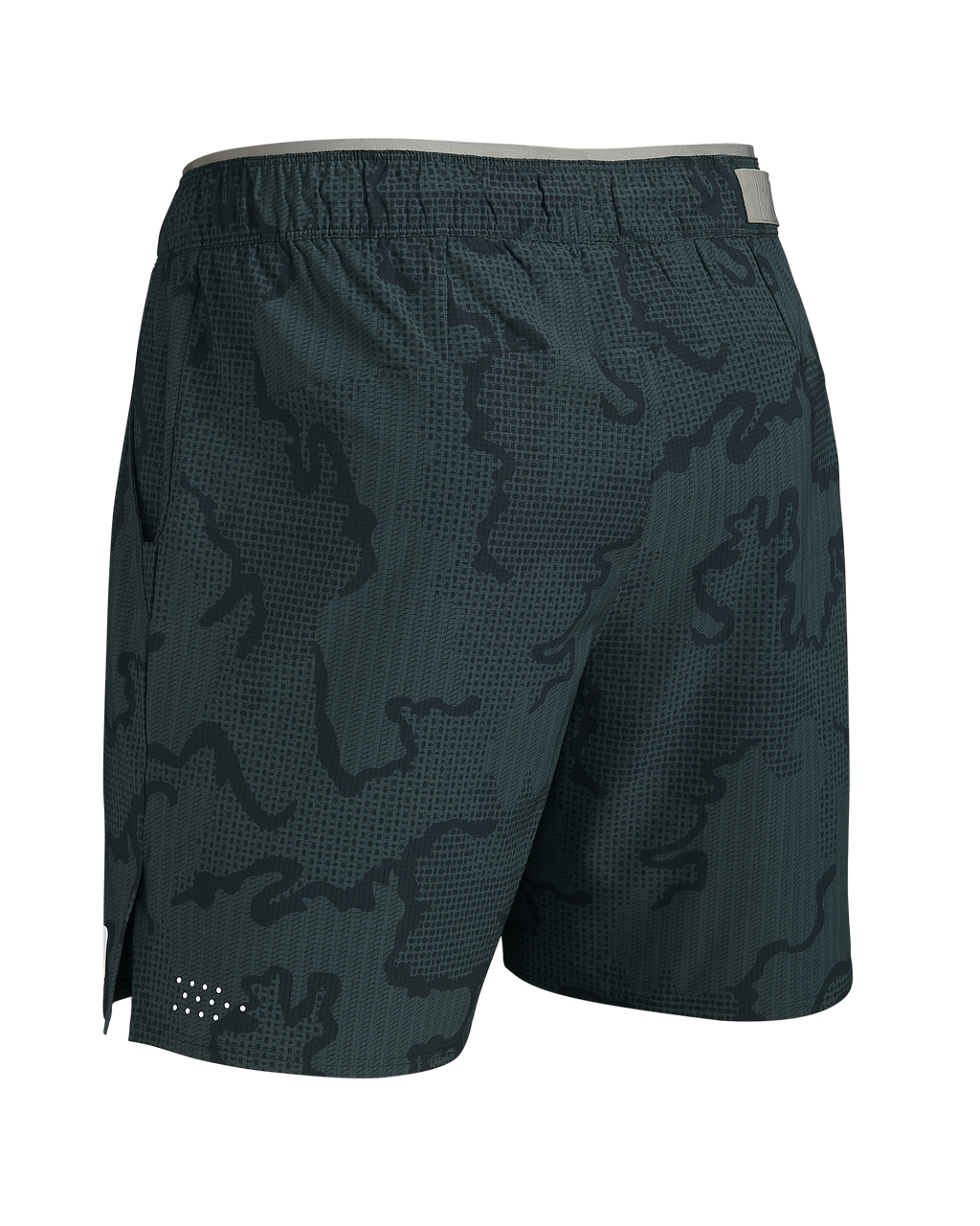Back of EnduroTrainer Lined 7" Short in Dark Iron Blue/Grey Tonal