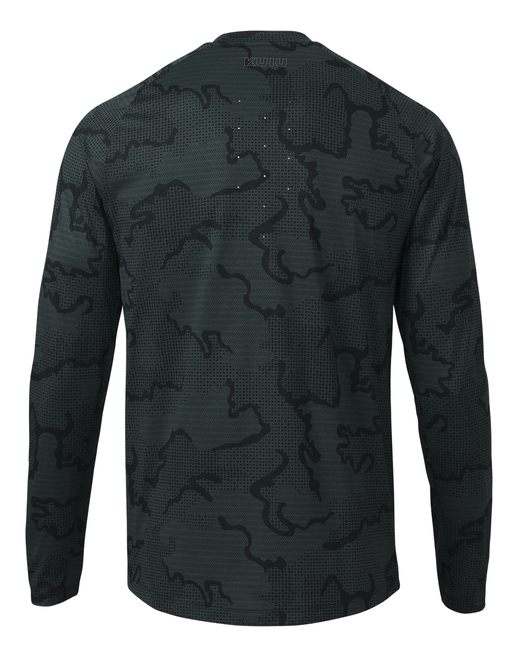 Back of TrailTrainer Long Sleeve Crew in Dark Iron Tonal