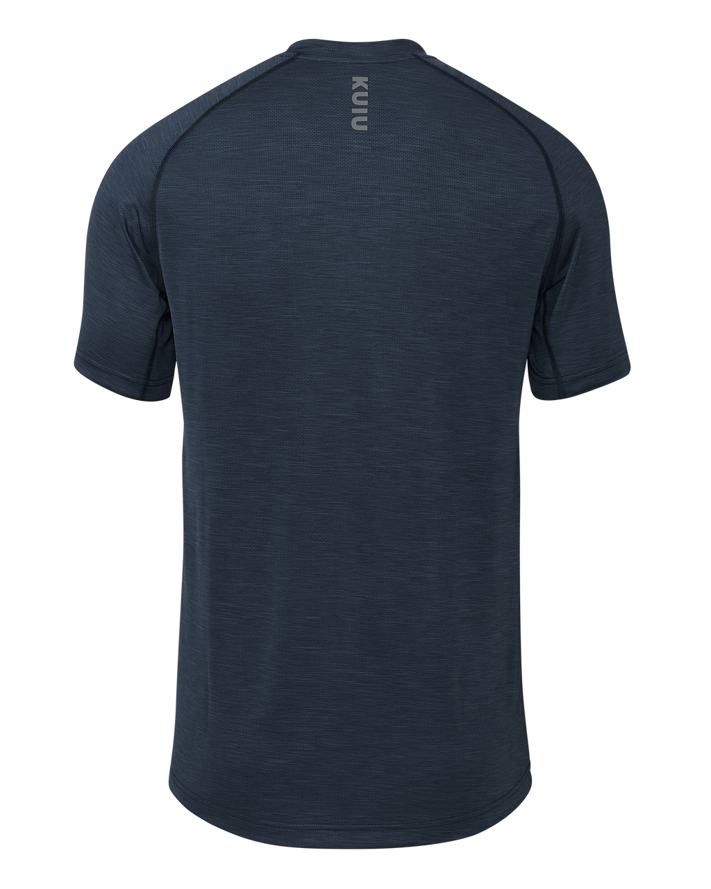 Back of EnduroMesh Short Sleeve Crew in Midnight Blue Heather