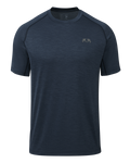 Front of EnduroMesh Short Sleeve Crew in Midnight Blue Heather
