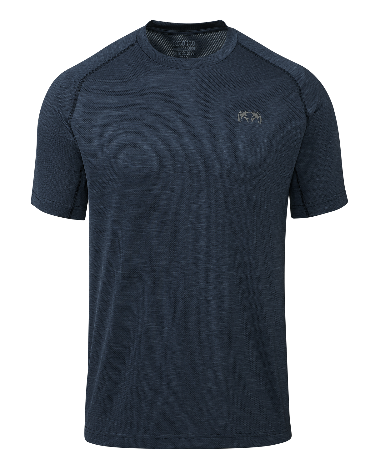 Front of EnduroMesh Short Sleeve Crew in Midnight Blue Heather