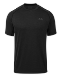 Front of EnduroMesh Short Sleeve Crew in Black Heather