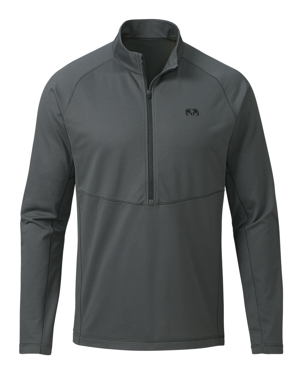 Front of TrailTrainer Fleece Zip-T in Cast Iron Grey