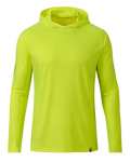 Front of Workgrade Sun Hoodie in Highlight, a neon yellow-green color