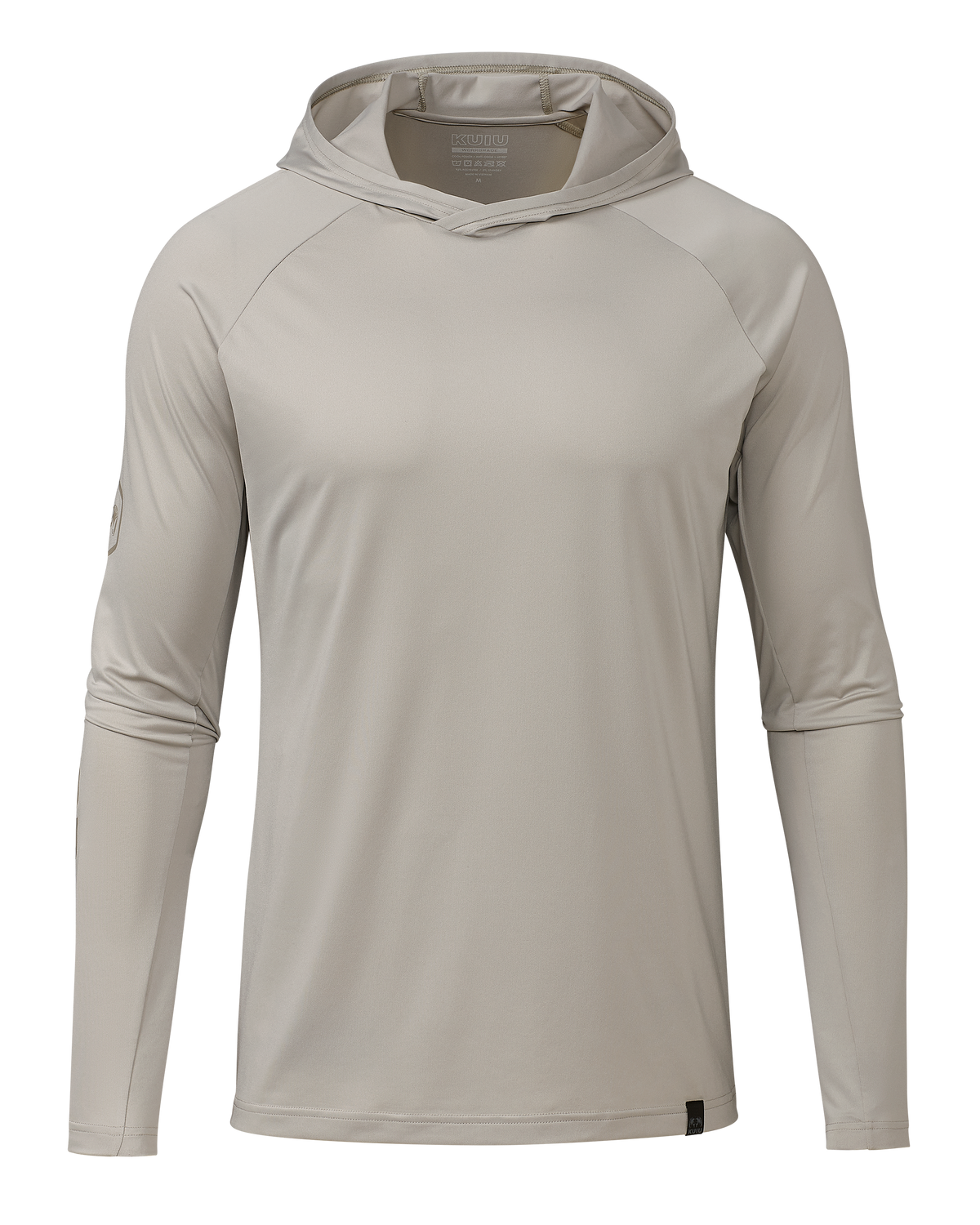 Front of Workgrade Sun Hoodie in Haze Grey