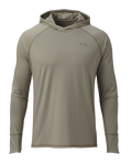 Front of Gila Long Sleeve Hoodie Shirt in Bone Light Brown