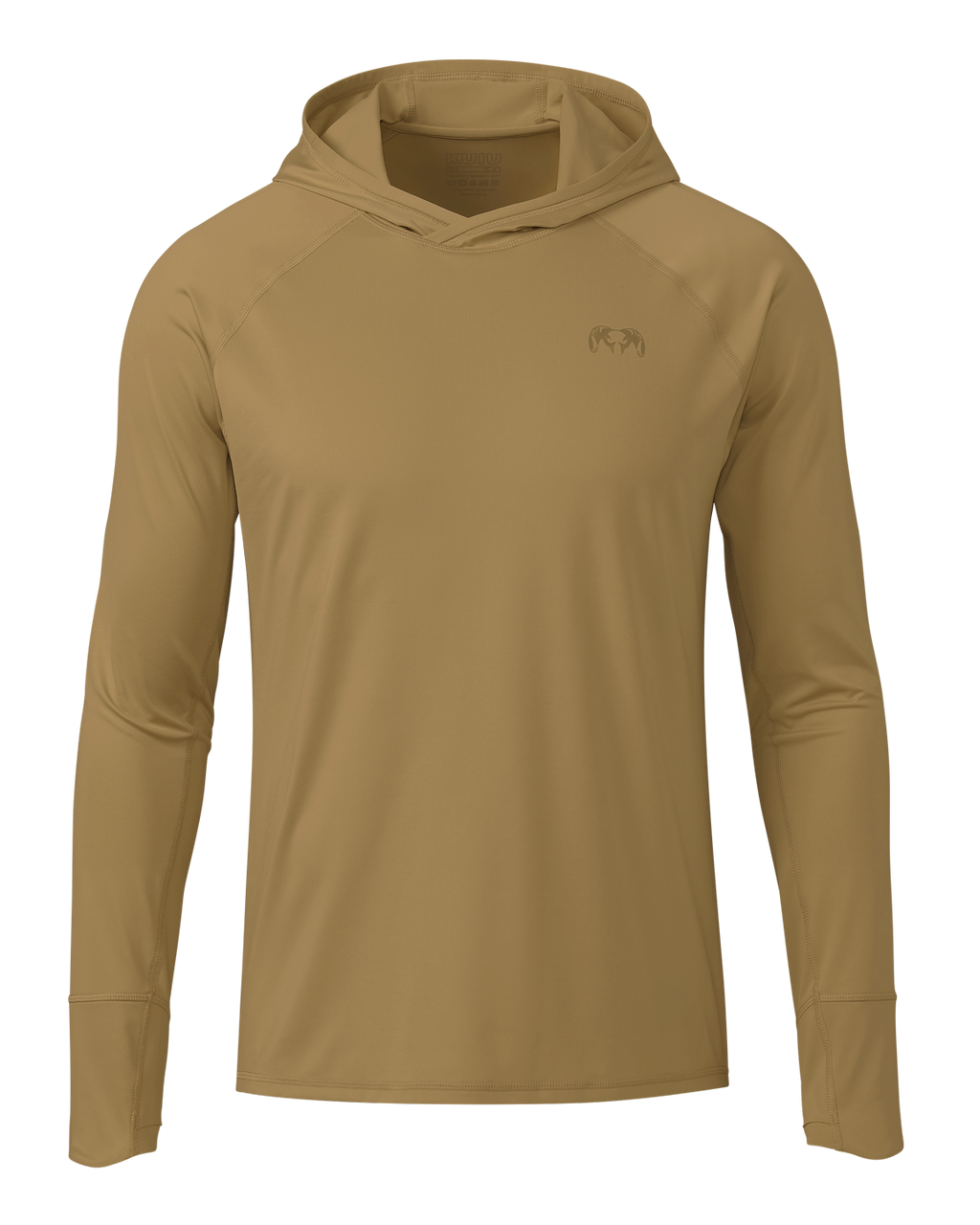 Front of Gila LS Hoodie in Dune Khaki
