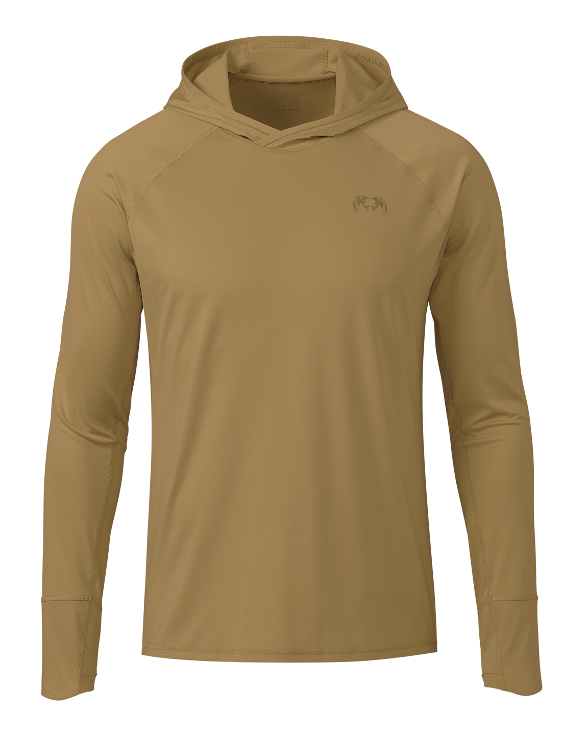 Front of Gila LS Hoodie in Dune Khaki