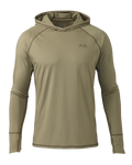Front of Gila Long Sleeve Hoodie Shirt in Khaki
