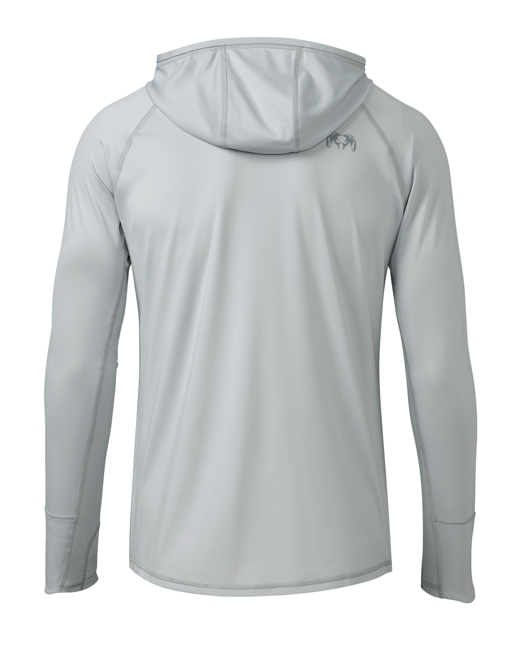 Back of Gila LS Hoodie in Lunar Grey