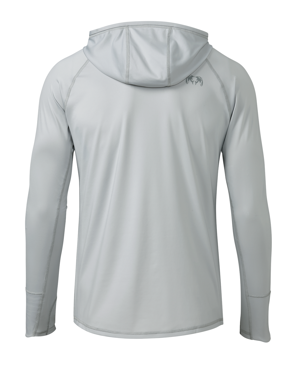 Back of Gila LS Hoodie in Lunar Grey