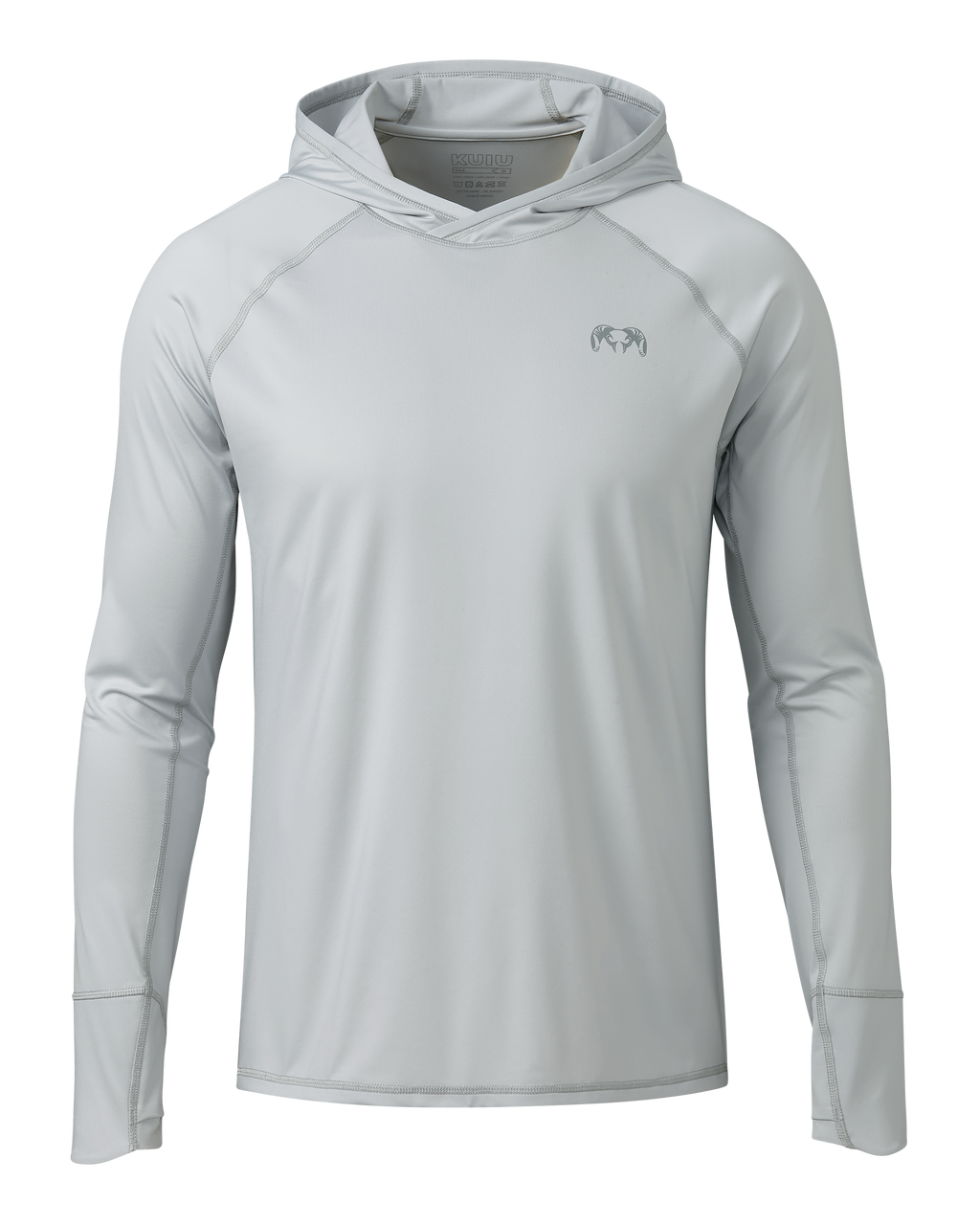 Front of Gila LS Hoodie in Lunar Grey