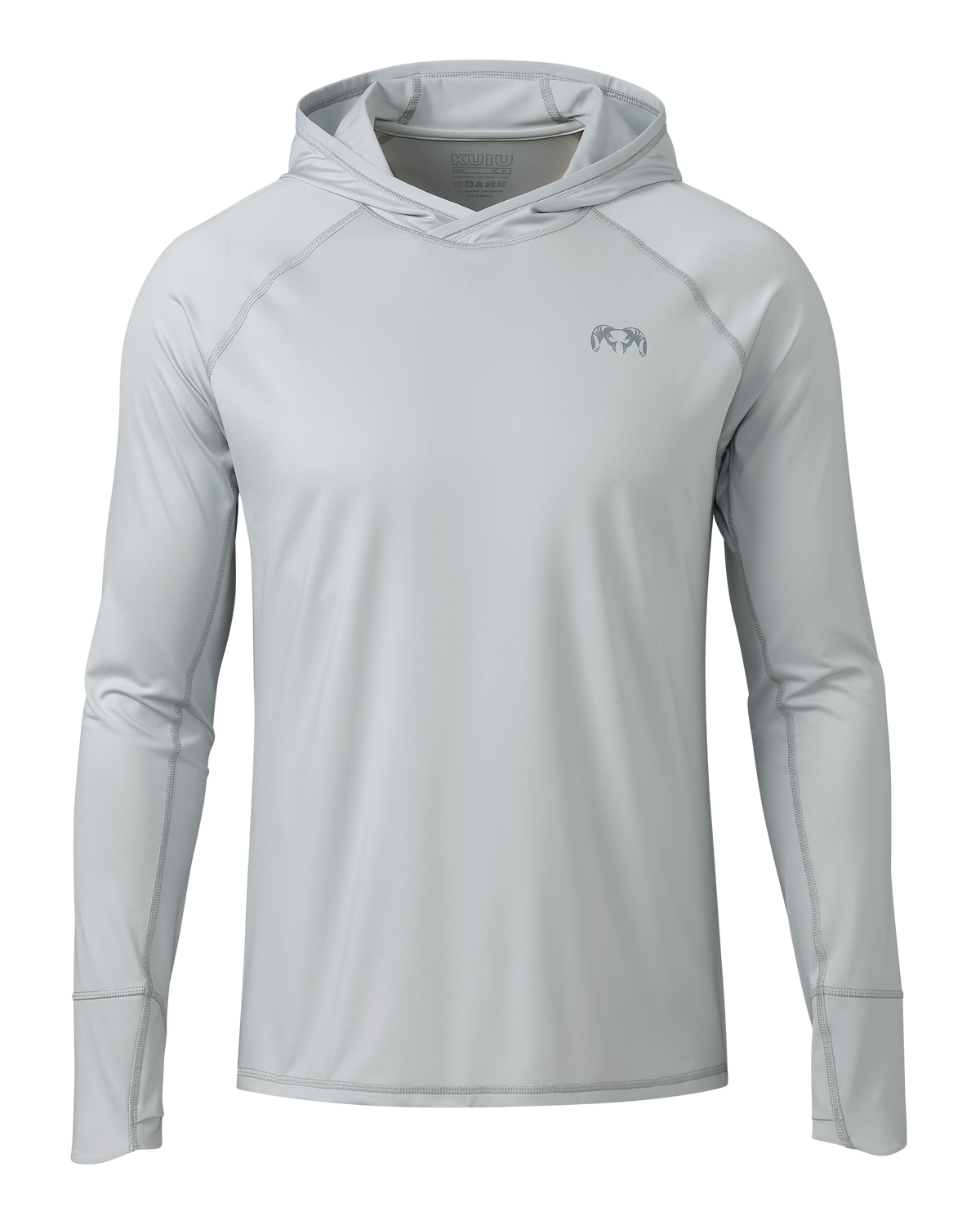 Front of Gila LS Hoodie in Lunar Grey