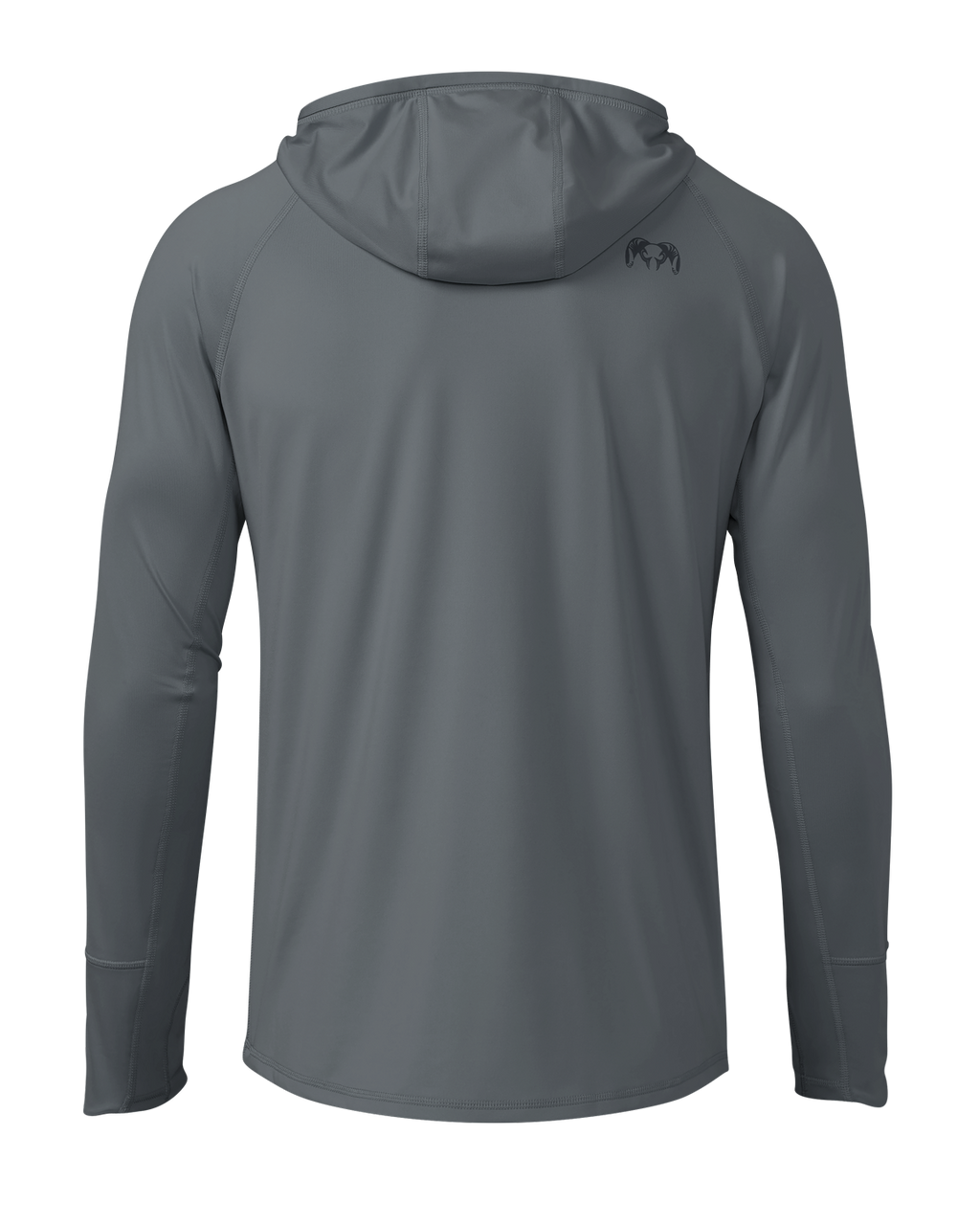 Back of Gila LS Hoodie in Slate Grey