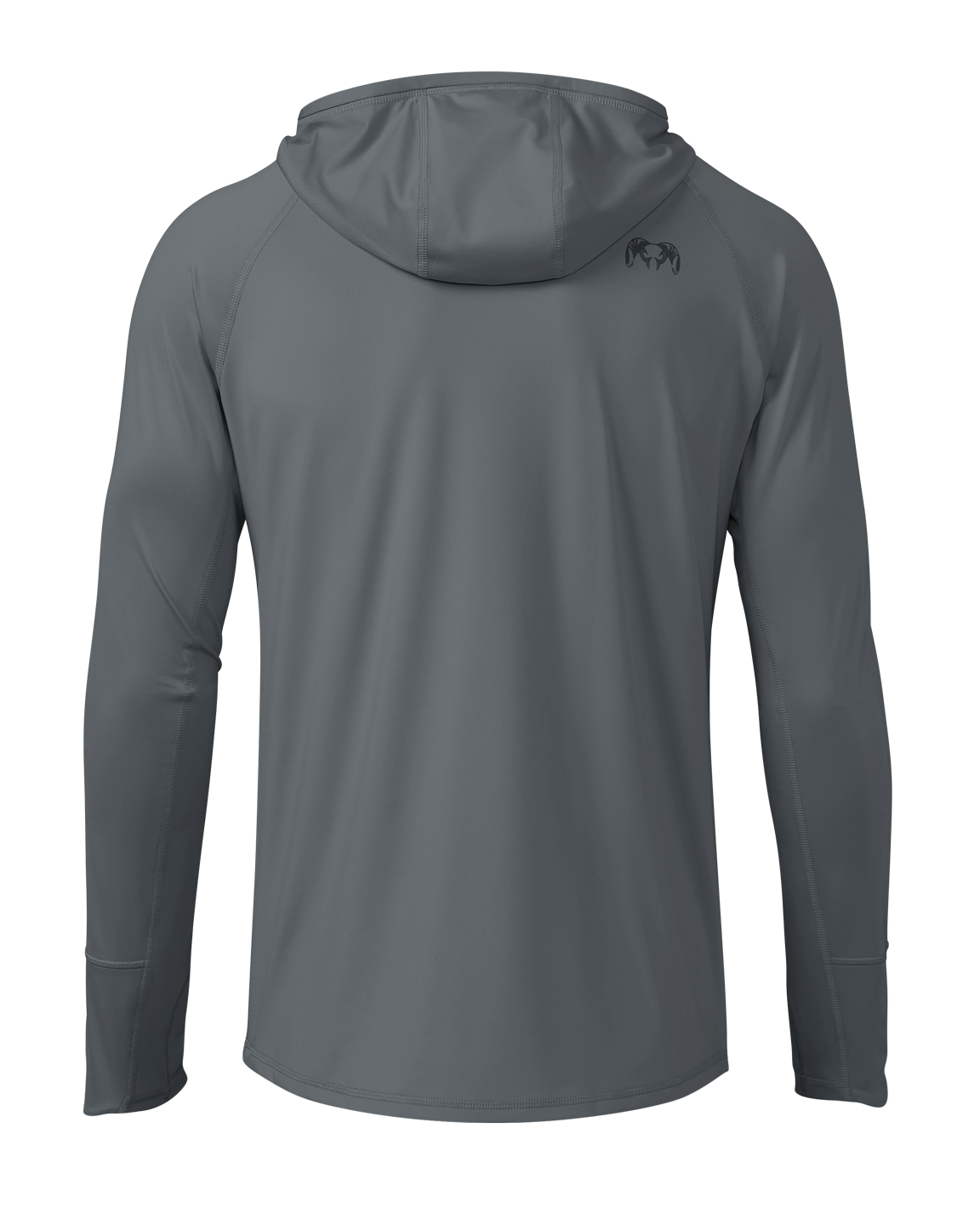 Back of Gila LS Hoodie in Slate Grey