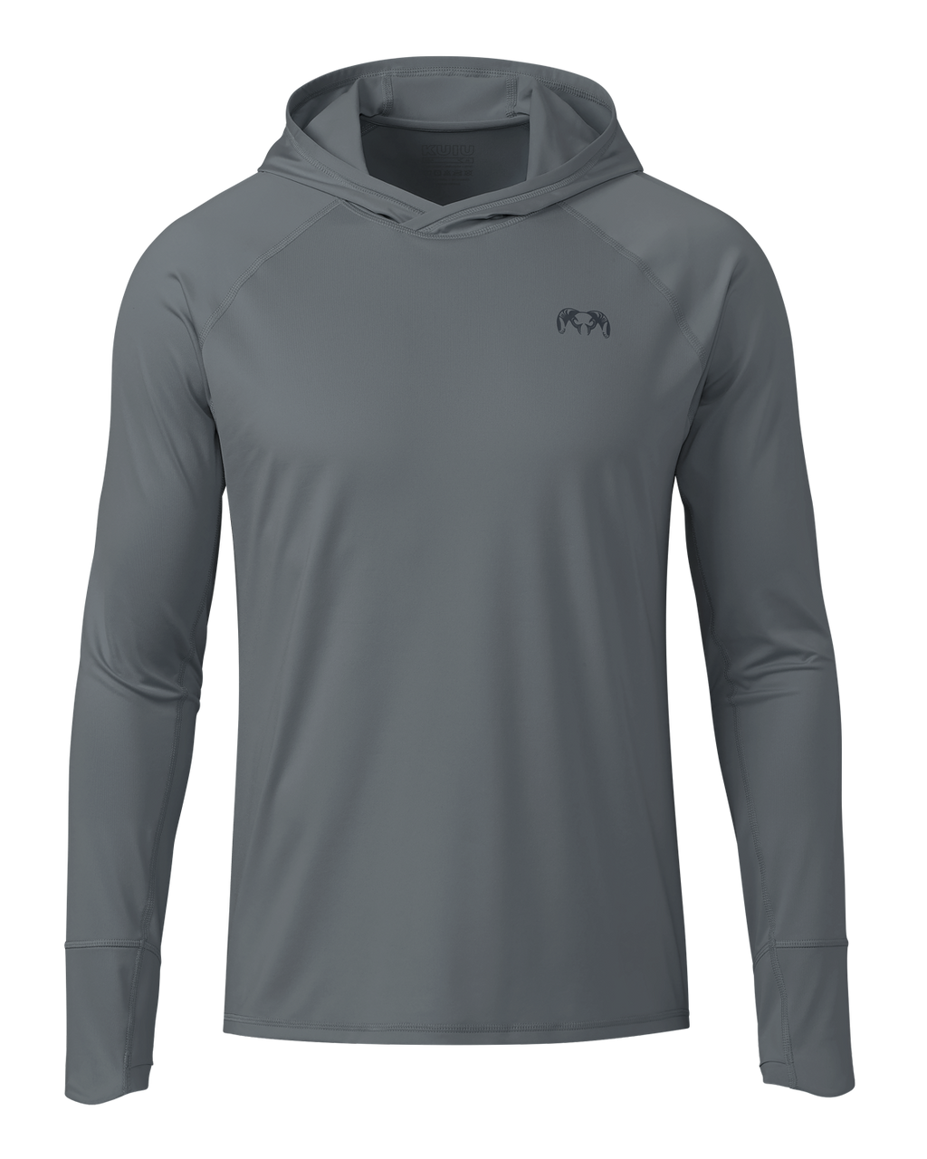 Front of Gila LS Hoodie in Slate Grey