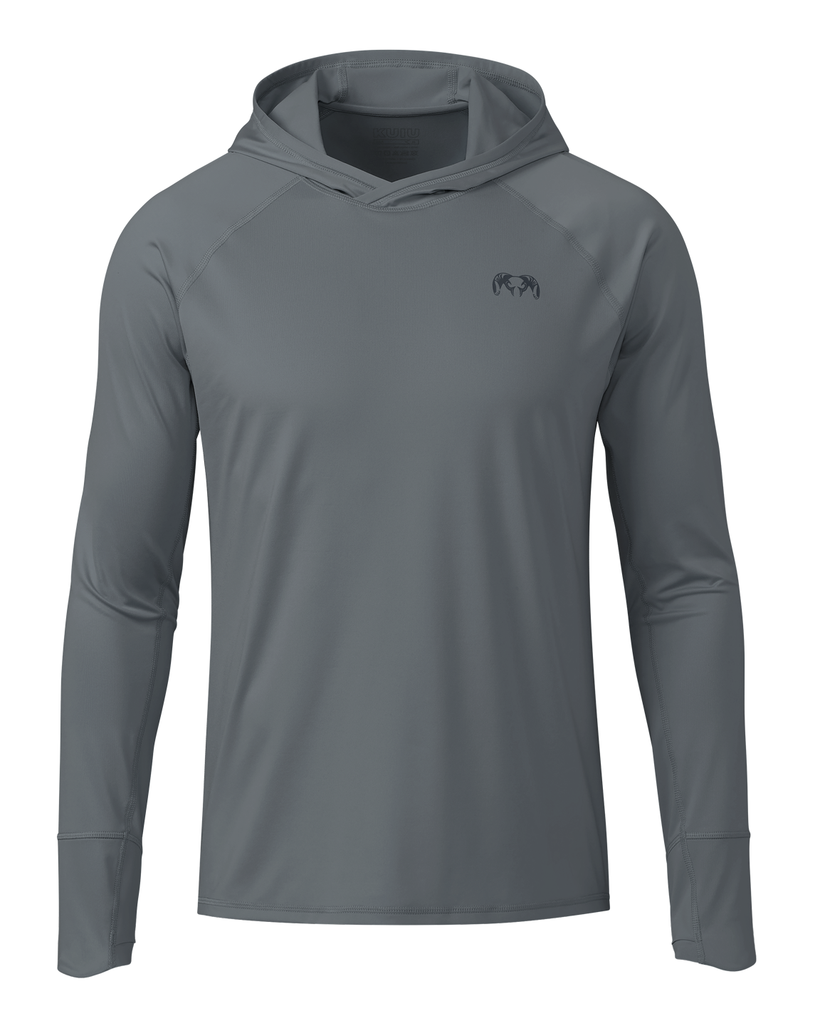 Front of Gila LS Hoodie in Slate Grey
