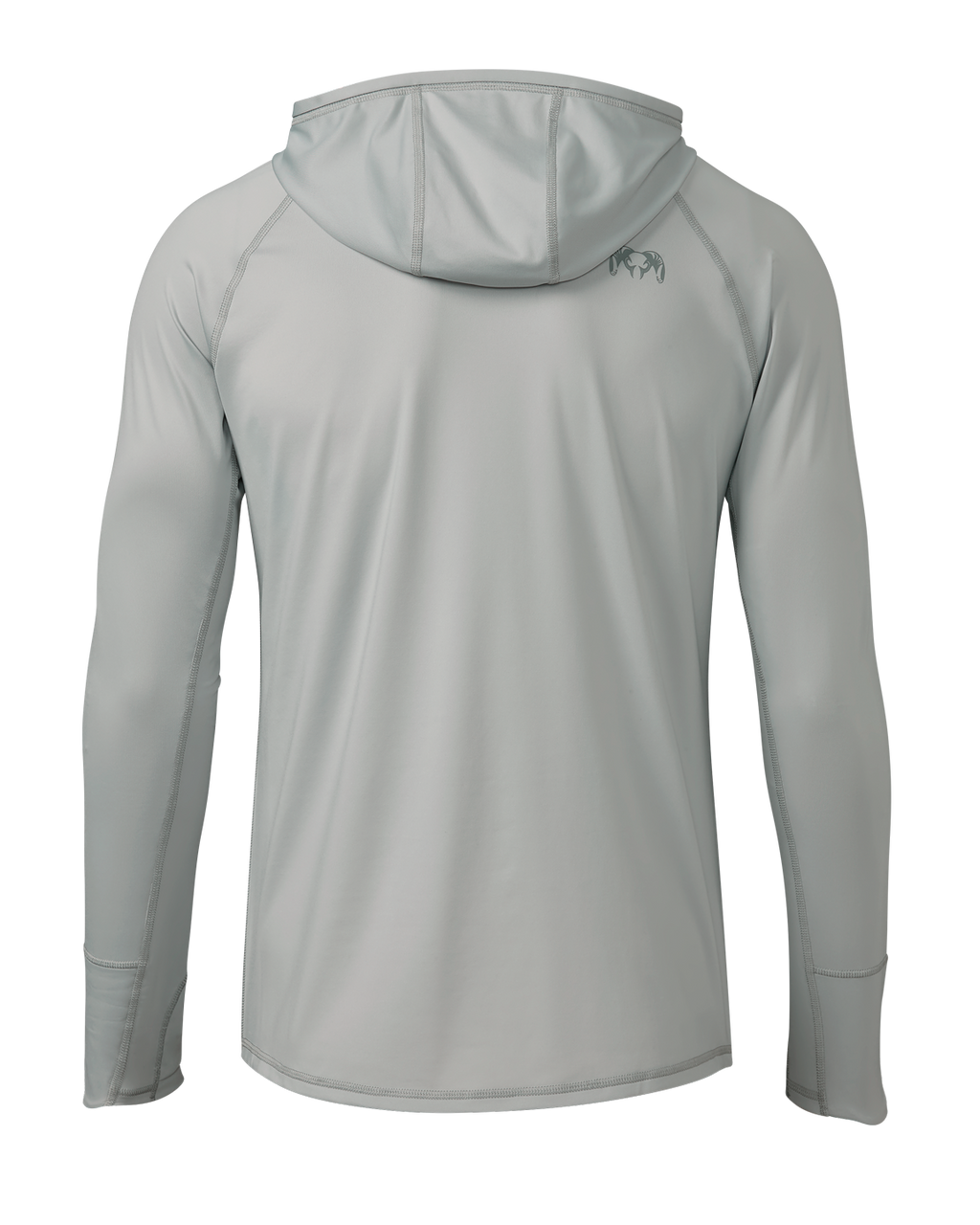 Back of Gila LS Hoodie in Talus Grey