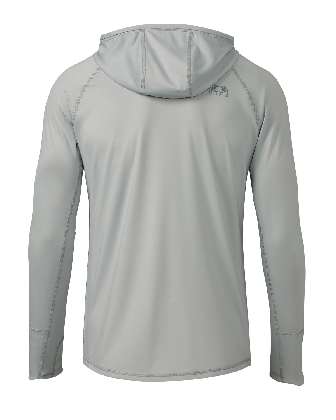 Back of Gila LS Hoodie in Talus Grey