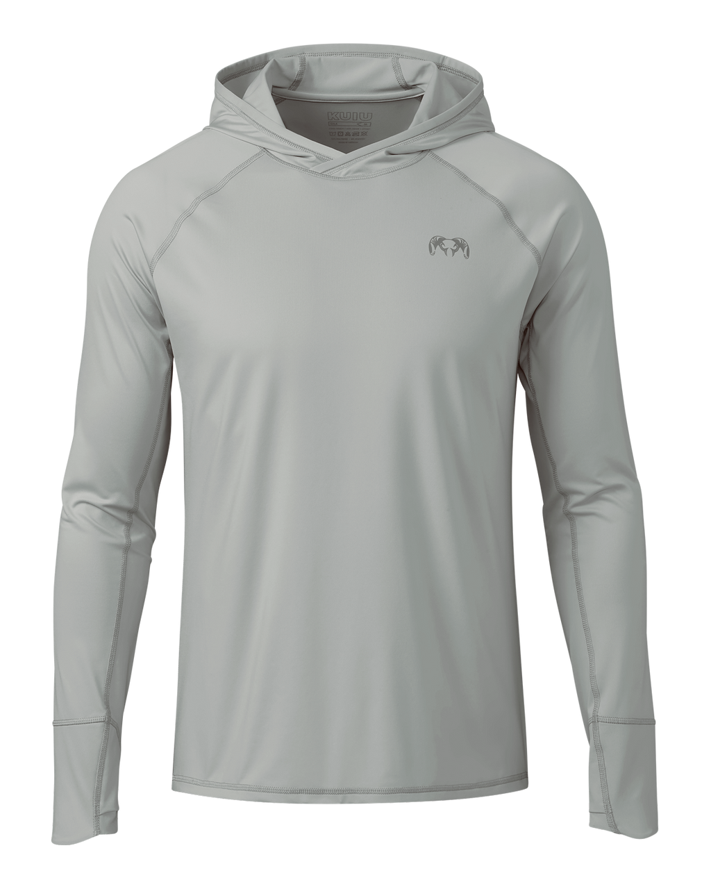 Front of Gila LS Hoodie in Talus Grey