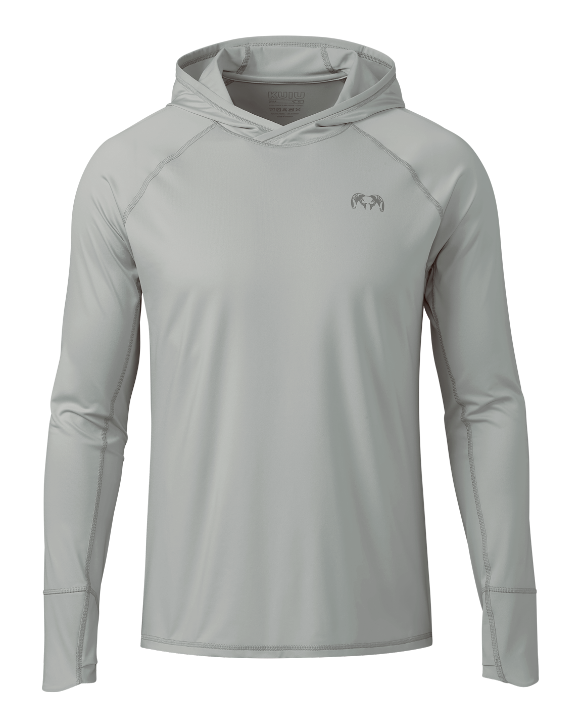 Front of Gila LS Hoodie in Talus Grey