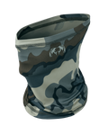 Front of Gila Neck Gaiter in Vias Camouflage