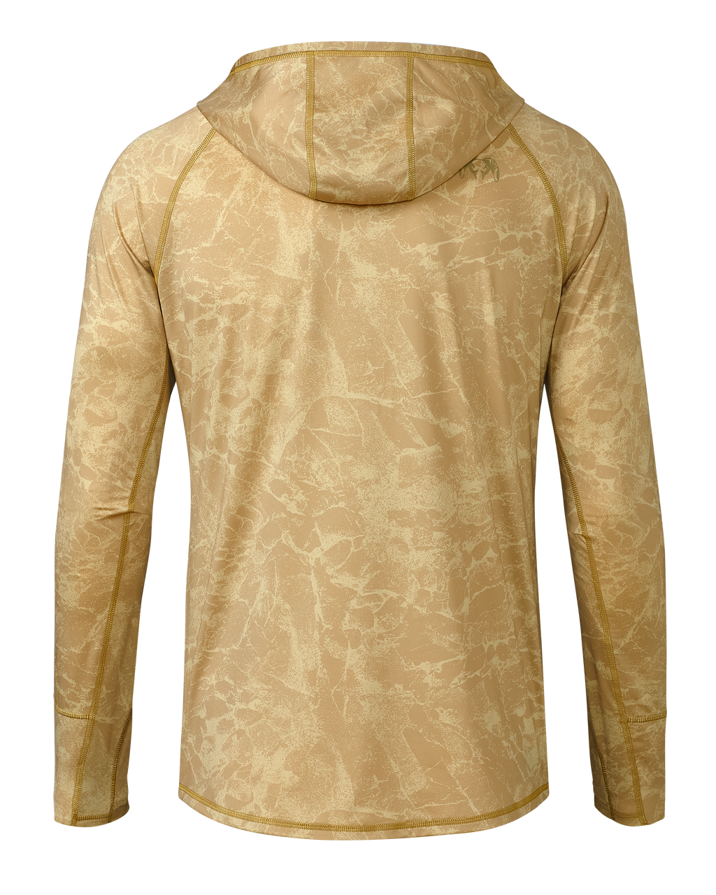 Back of Gila LS Hoodie Gritstone in Dune Gritstone
