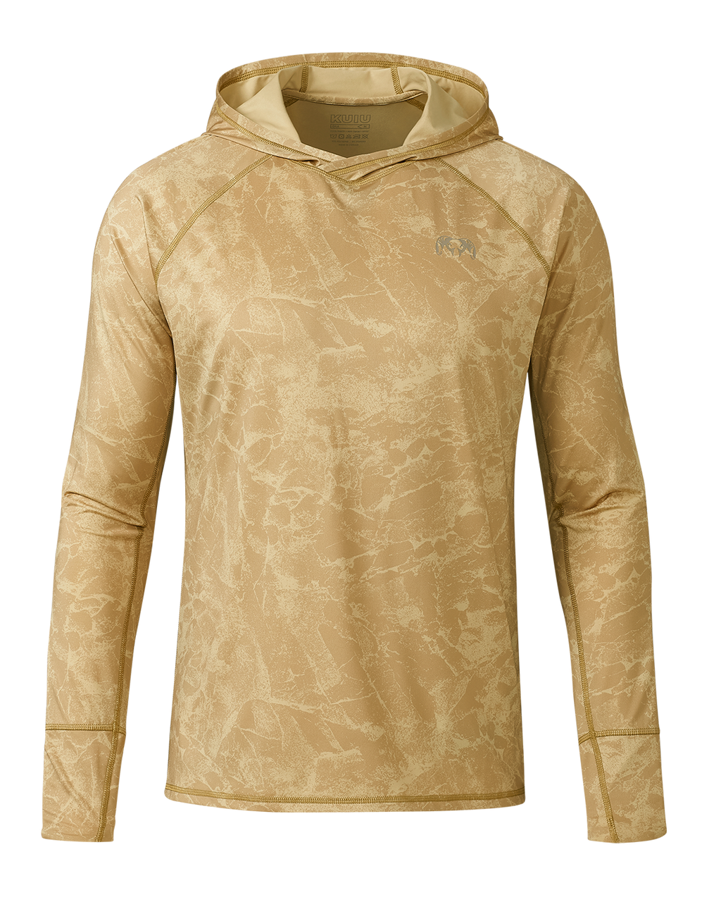Front of Gila LS Hoodie Gritstone in Dune Gritstone