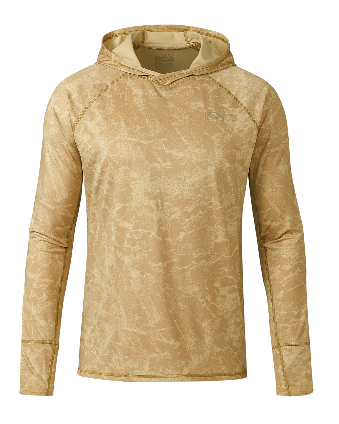 Front of Gila LS Hoodie Gritstone in Dune Gritstone