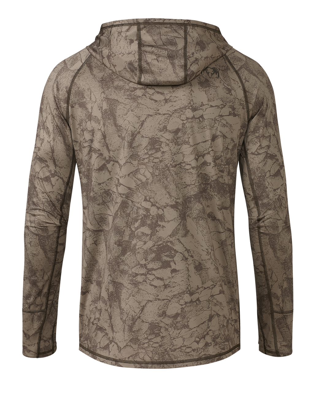 Back of Gila LS Hoodie Gritstone in Silt Gritstone