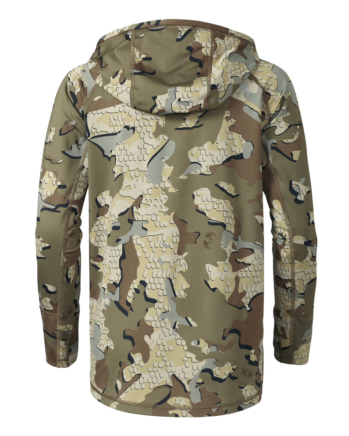 Back of Youth Gila Long Sleece Hoodie in Valo Camouflage