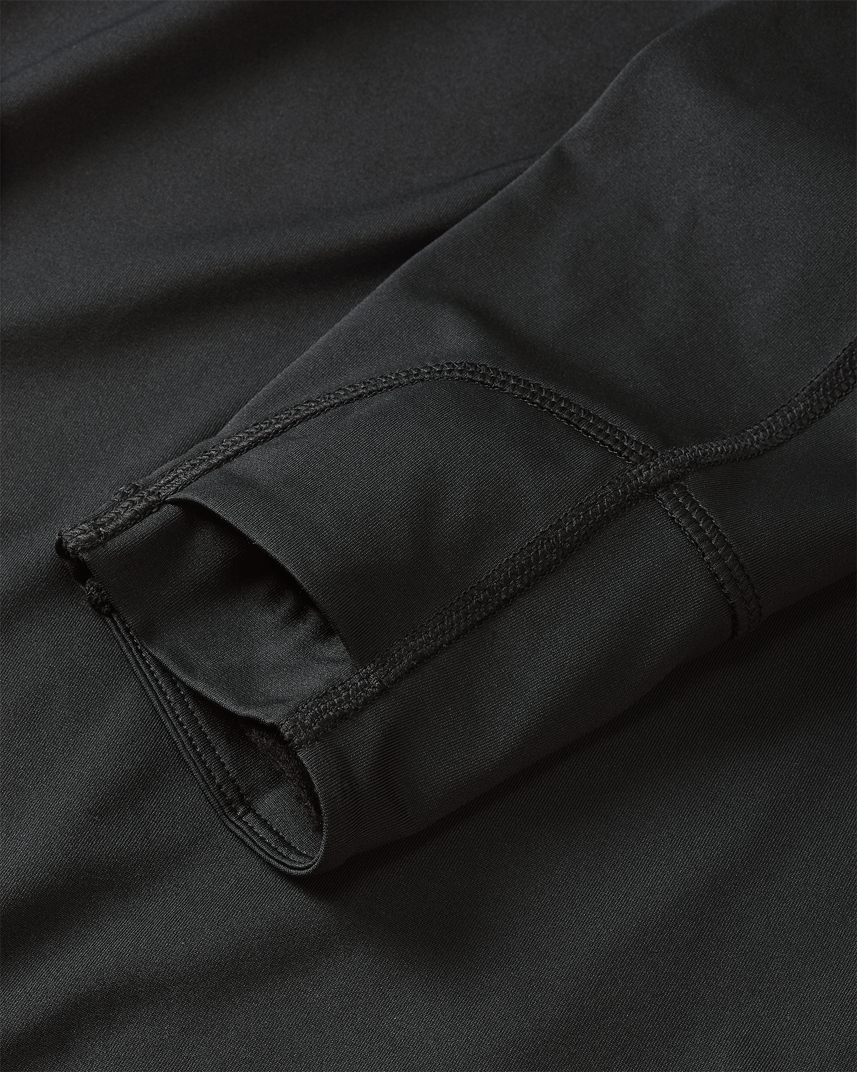 Layered thumbhole on Women's Gila LS Hoodie in Black