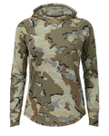 Front of Women's Gila Long Sleeve Hoodie in Valo Camouflage