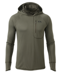 Front of Gila PRO LS Hoodie in Ash Brown