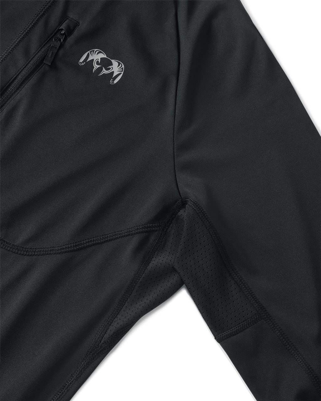 Underarm ventilation panels on Gila PRO Long Sleeve Hoodie in Black