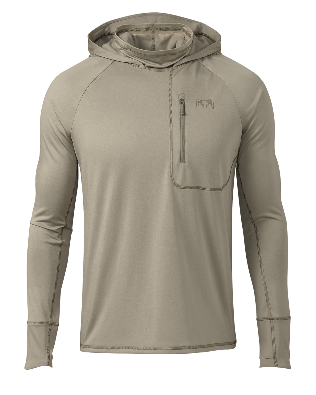Front of Gila Pro Long Sleeve Hoodie in Bone