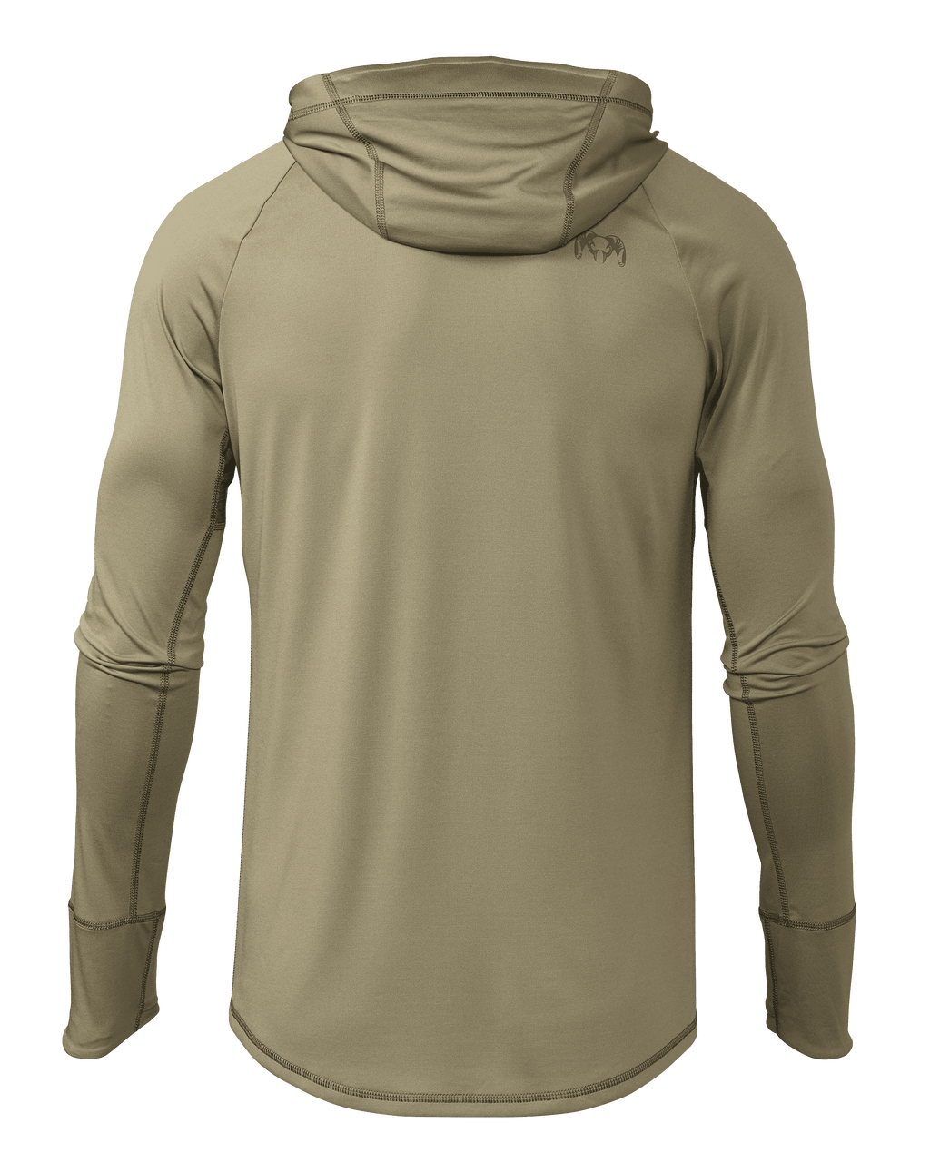Back of Gila Pro Long Sleeve Hoodie in Khaki