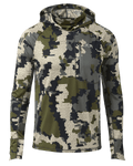 Front of Gila Pro Long Sleeve Hoodie in Verde Camouflage