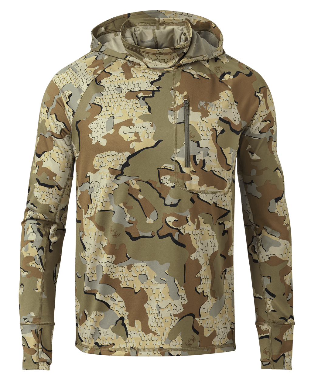 Front of Gila Pro Long Sleeve Hoodie in Valo Camouflage