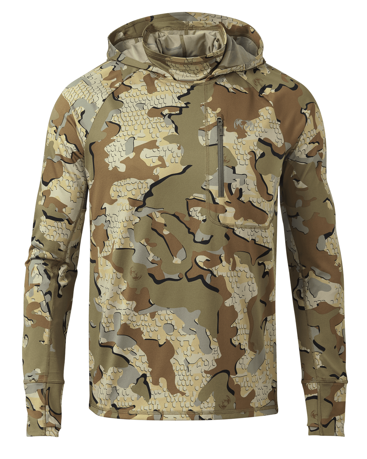 Front of Gila Pro Long Sleeve Hoodie in Valo Camouflage