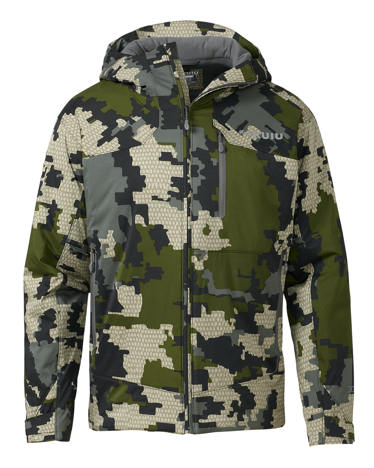Front of Mountain PRO Hooded Jacket Verde Camouflage