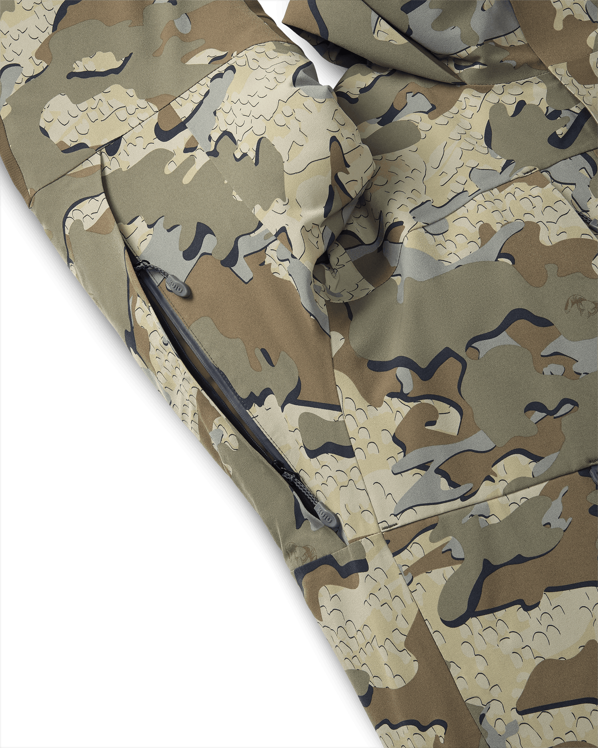 Pit zip ventilation on the Paragon Storm Shell Parka in Valo Camouflage
