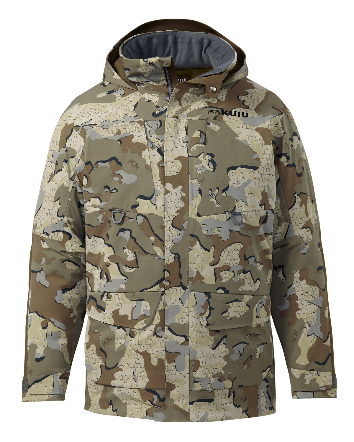 Front of Paragon Storm Shell Parka in Valo Camouflage