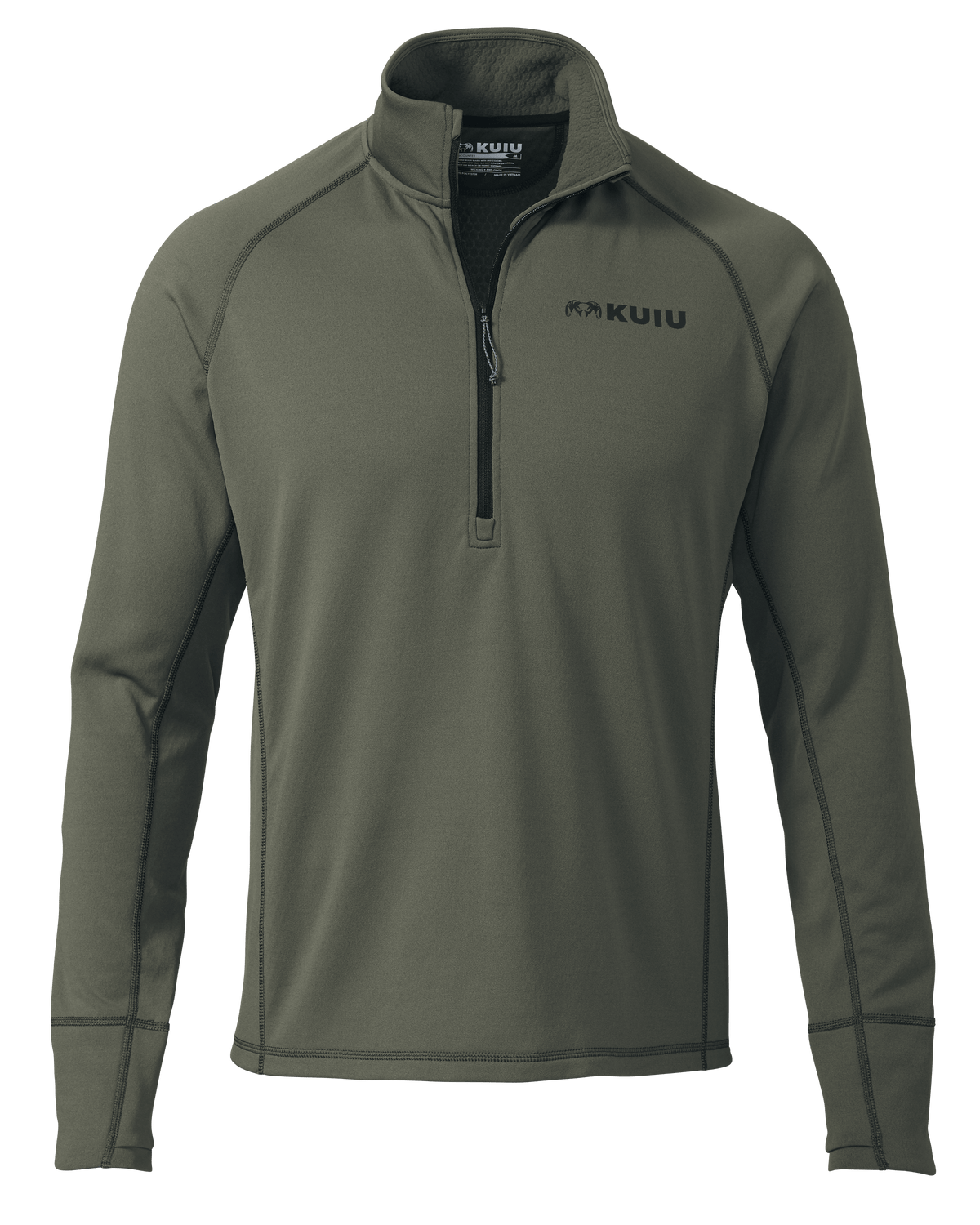 Front of Encounter 200 Fleece Zip-T in Ash Brown